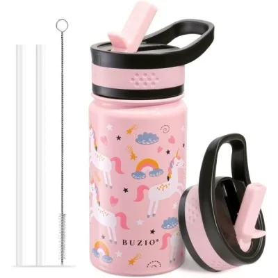 Buzio Kids Bottle with Straw Lid 500ML - Unicorn